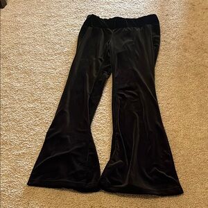Black Velvet Flare Pants